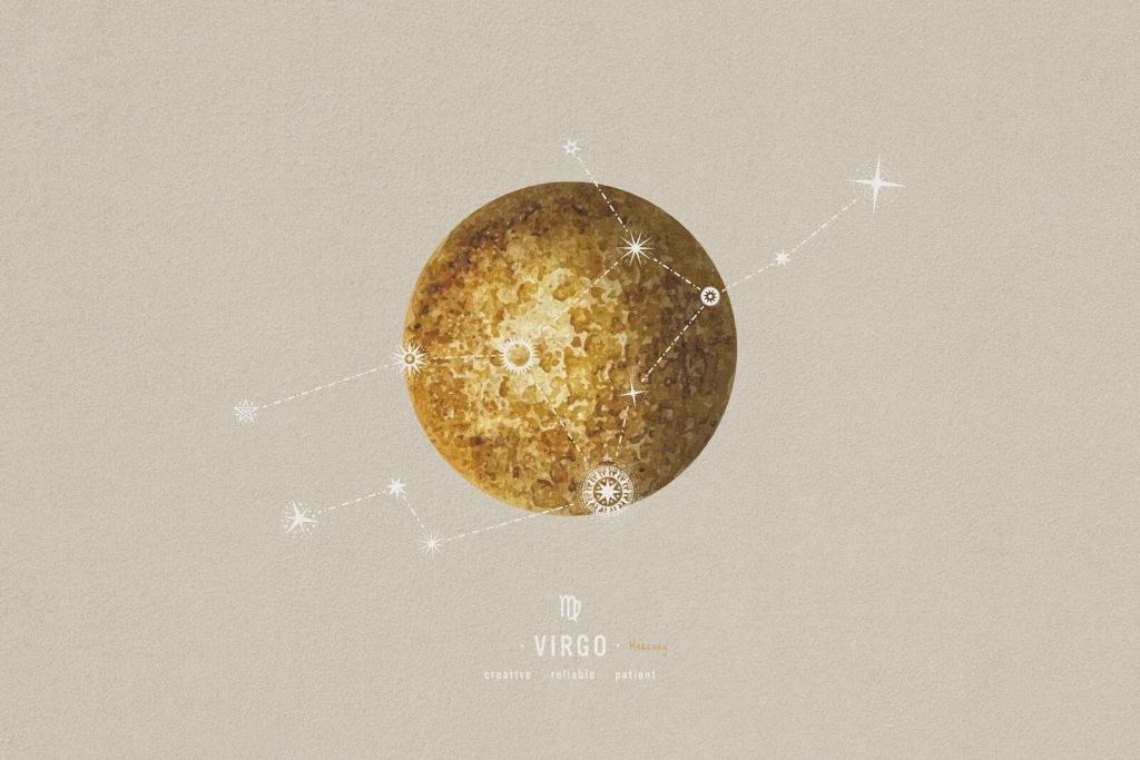 Planète Vierge Avec Ligne D'étoiles