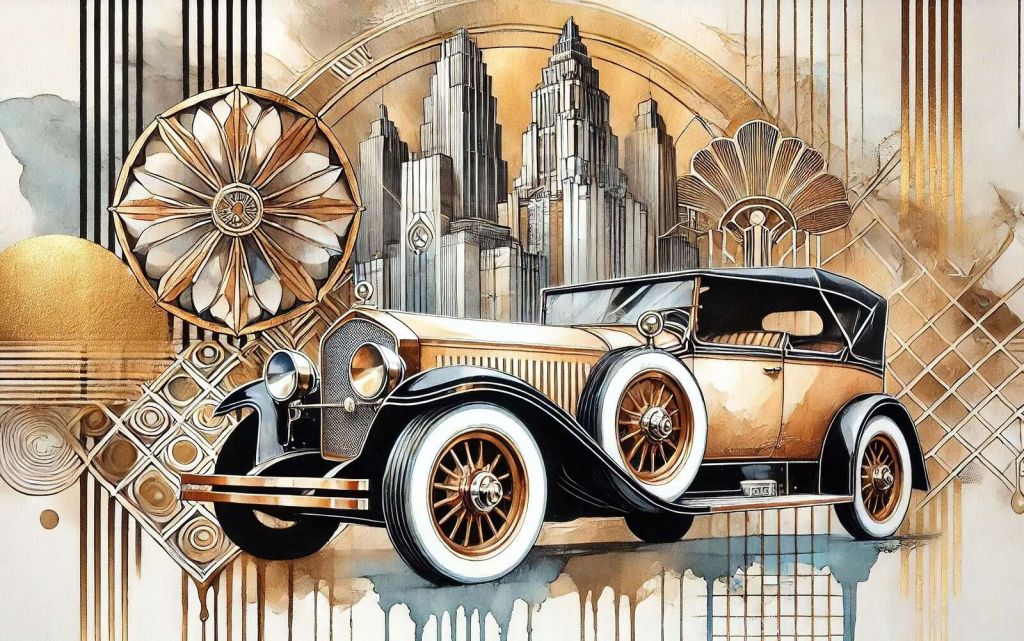 Classique doré dans une ville art déco