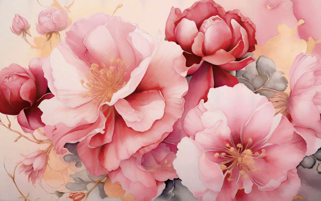 Pivoines douces en rose
