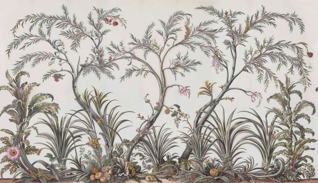 Arbres et graminées botaniques élégants