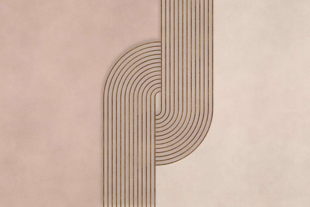 Bauhaus Twist art moderne du milieu du siècle beige