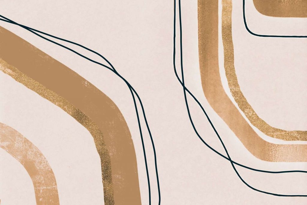 Lignes apaisantes, art moderne du milieu du siècle beige