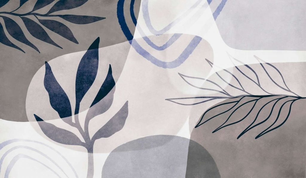 Nuances botaniques abstraites bleu beige