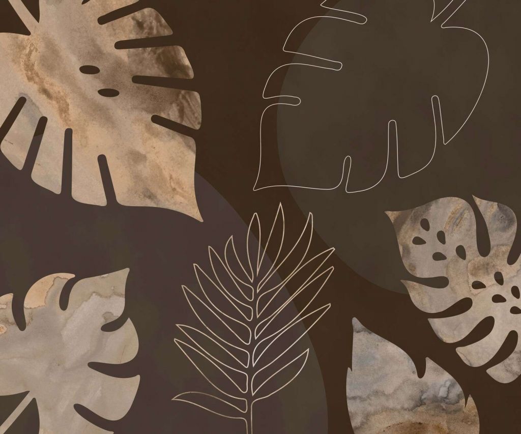 Élégance du feuillage exotique brun doré