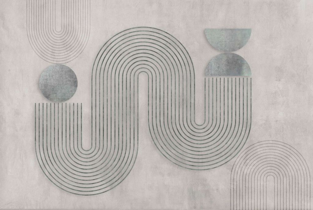 Équilibre dynamique art moderne gris