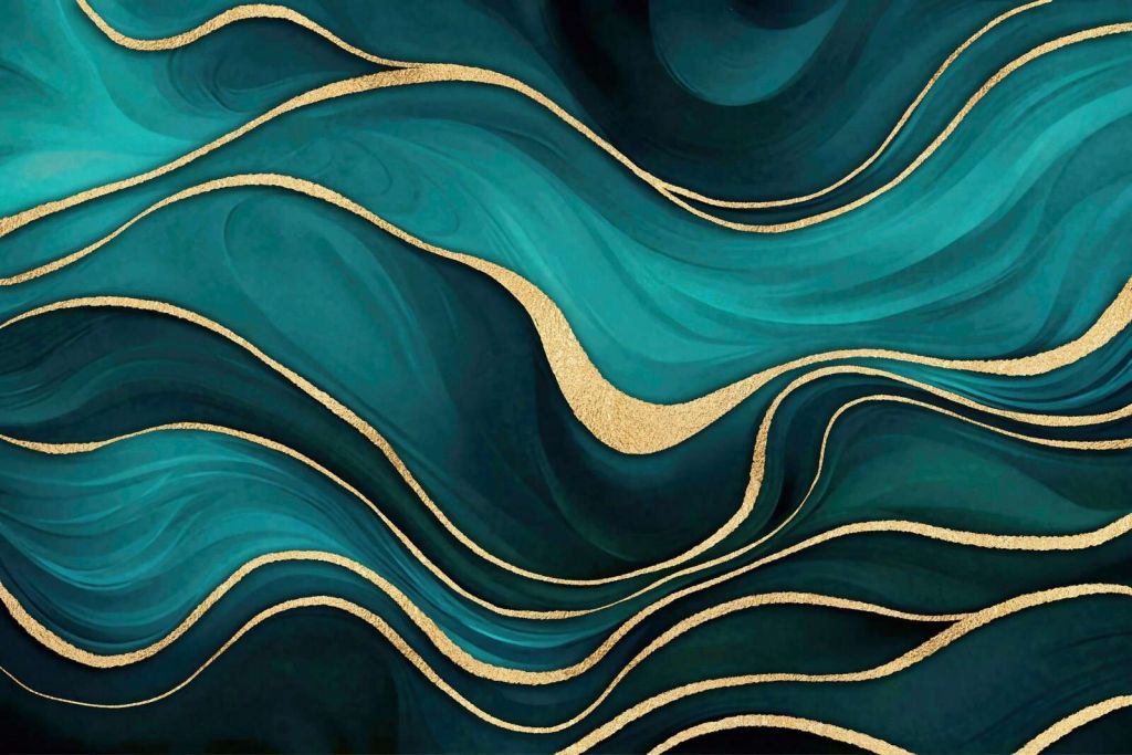Marbre de luxe turquoise avec or