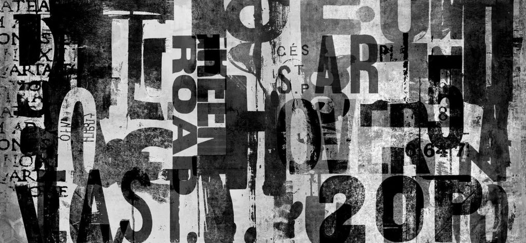 Typographie street art grise
