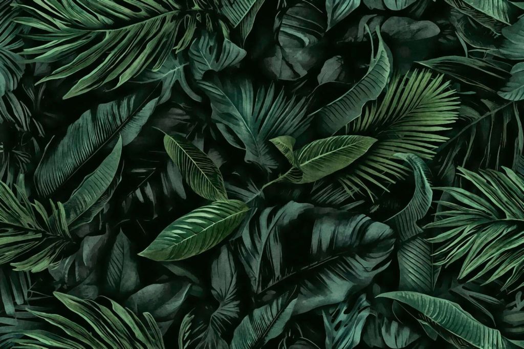 Green midnight jungle tropical escape