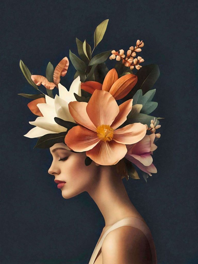 Botanical beauty ethereal portrait