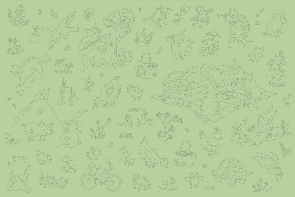 forêt animaux calme vert clair
