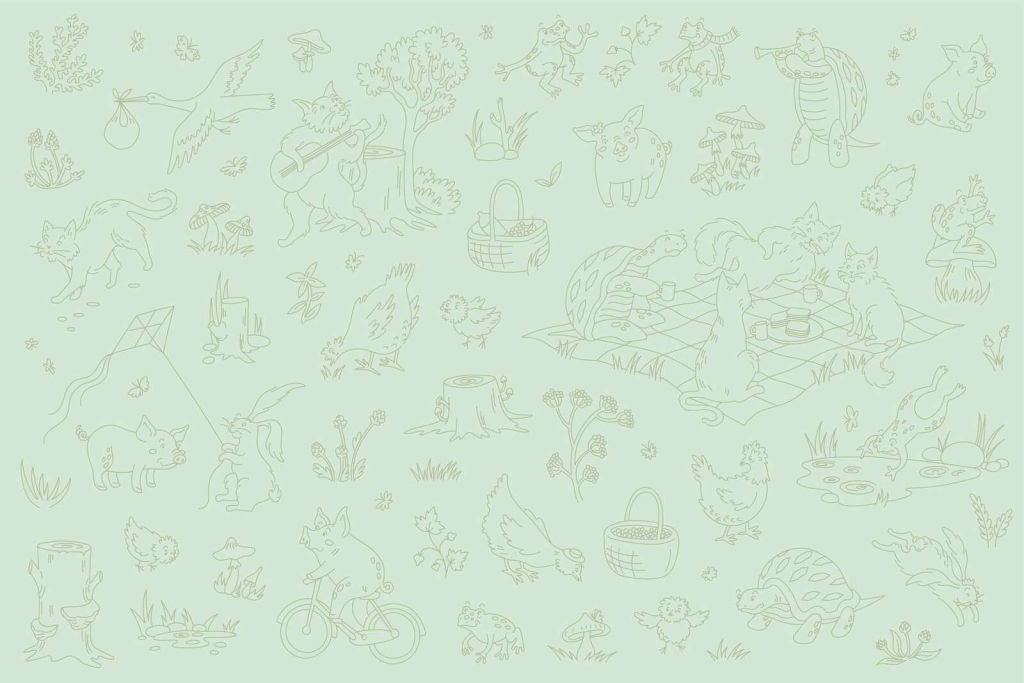 forêt animaux calme lumière vert menthe