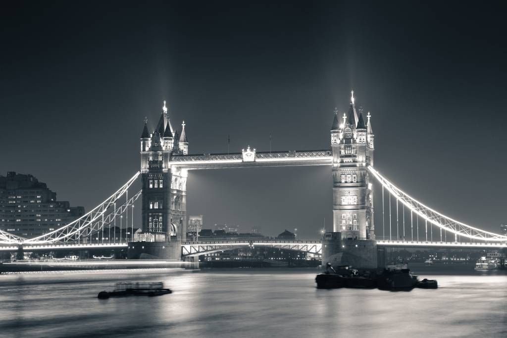 Papier peint noir et blanc - Tower Bridge - Chambre d'adolescent