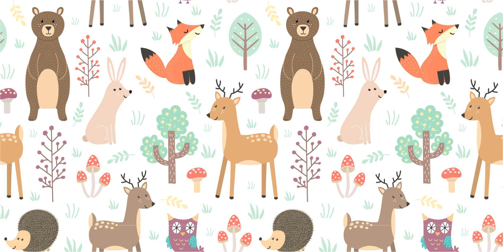 Papier peint enfants - Divers animaux - Chambre des enfants