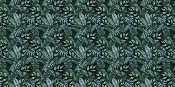 Motif botanique avec feuilles de palmier bleu canard