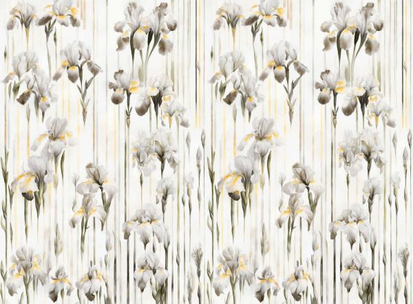 Iris et rayures sépia sans couture