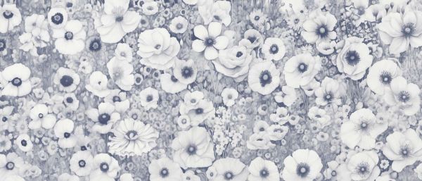 Poppy Tale Monochrome Bleu