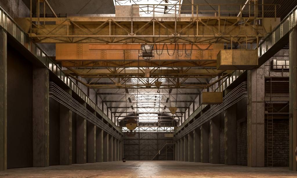 Hall industriel abandonné main product photo