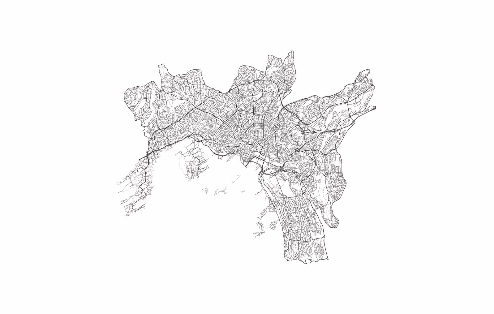 Carte d'Oslo, blanc