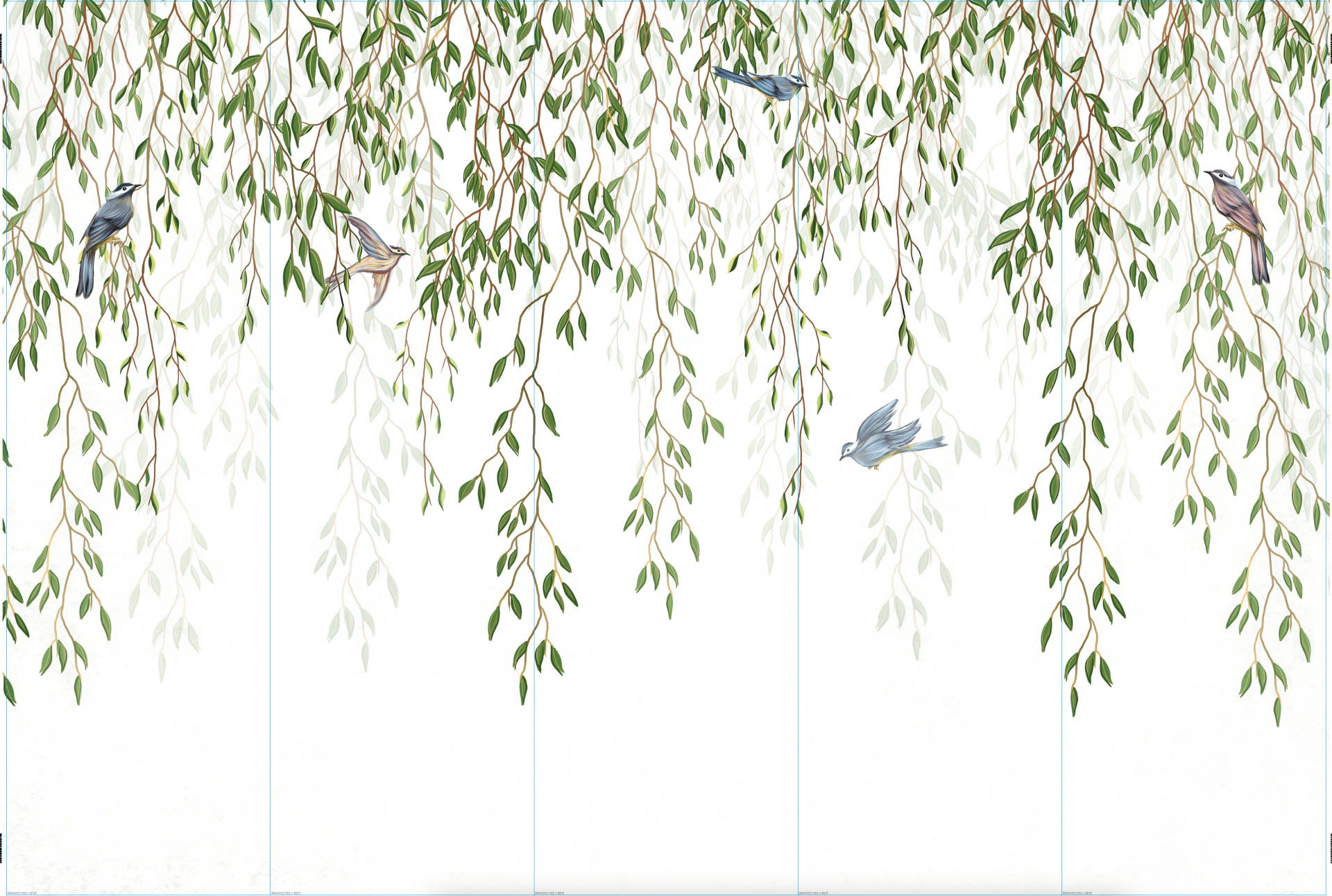 Hangende takken en vogels - Outlet - 359 x 240 cm main product photo