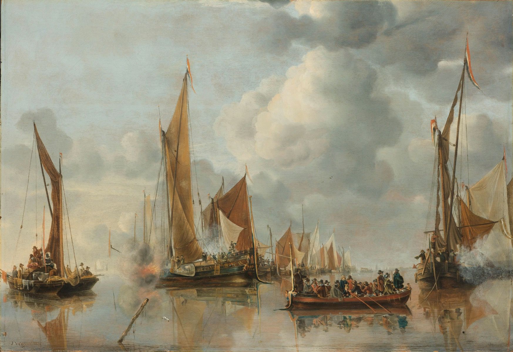 Le sloop du gouvernement salué par la flotte intérieure
