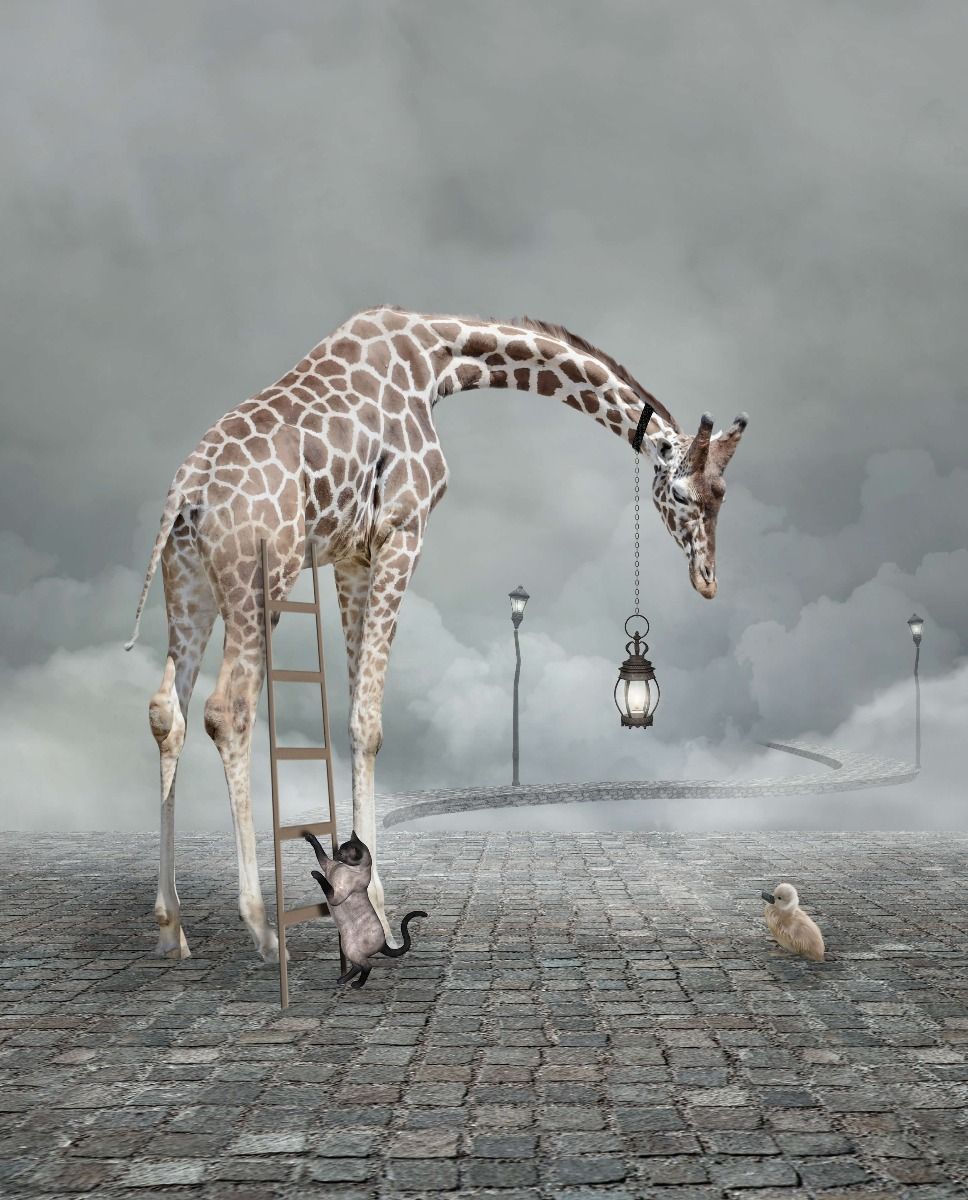 Paysage fantastique avec des animaux