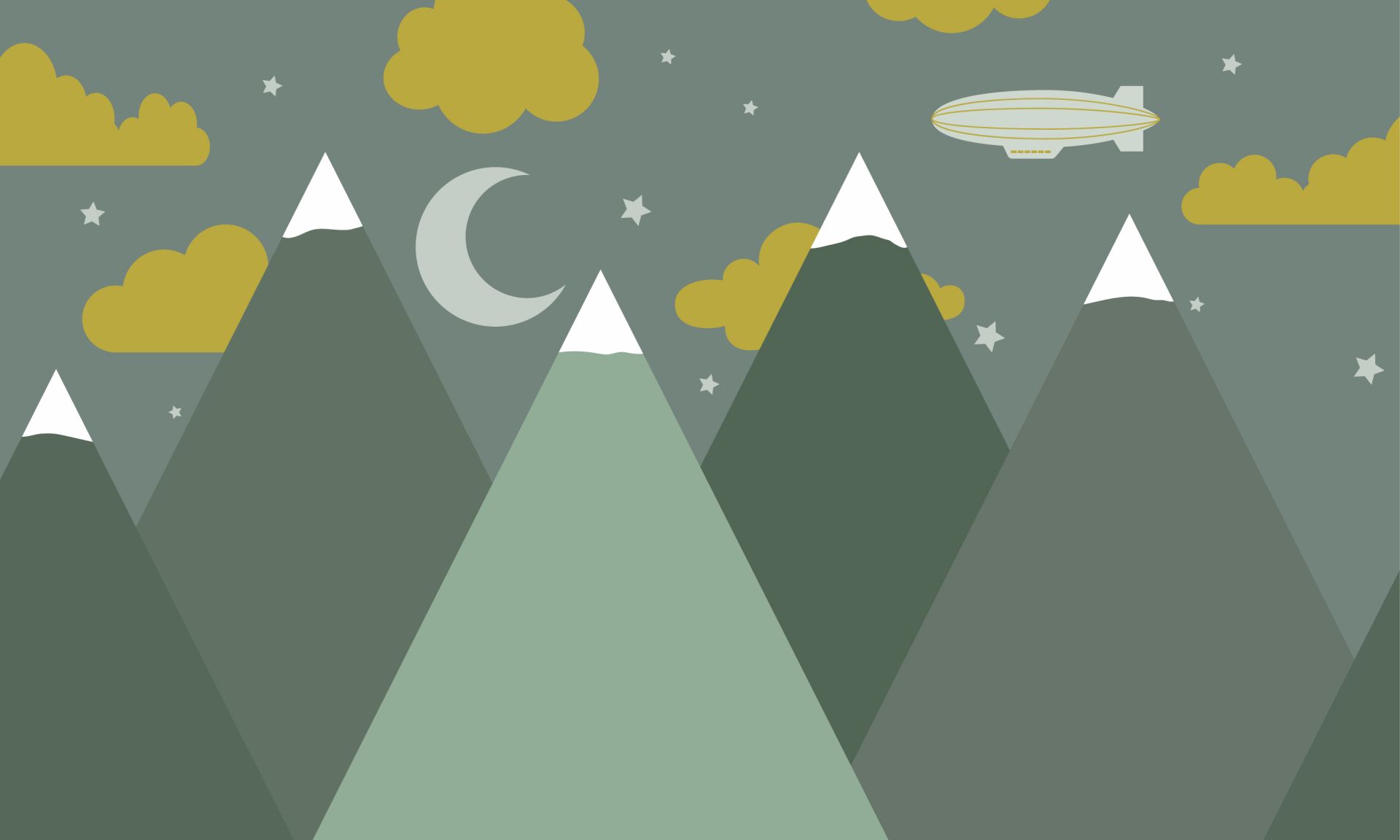 Des montagnes vertes la nuit Des montagnes vertes la nuit