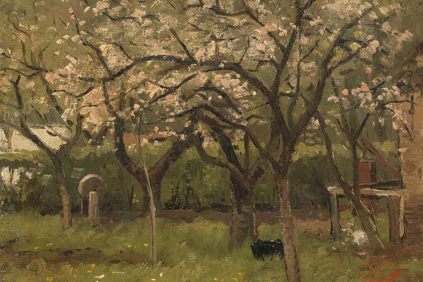 Arbre fleuri dans un verger