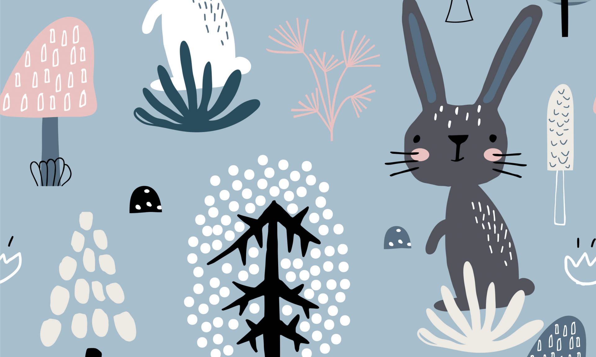 Motif de lapin bleu main product photo