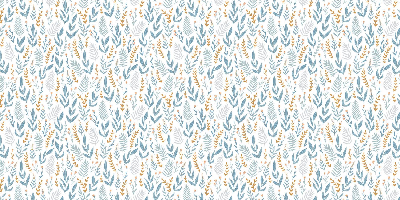 Motif avec feuilles bleues