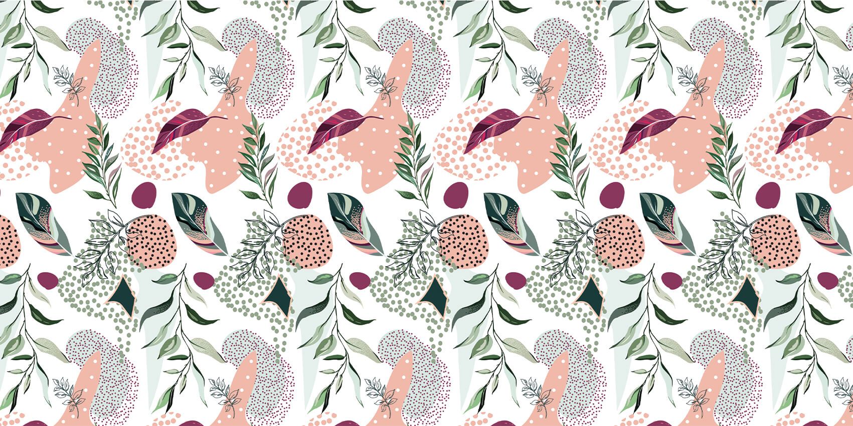 Motif Fleurs et brindilles