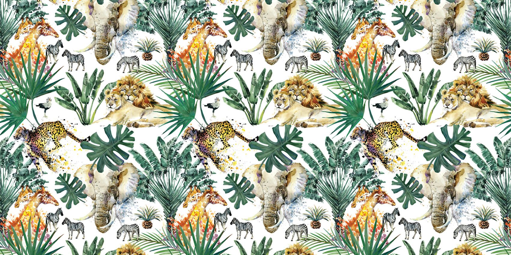Animaux de safari et palmiers main product photo