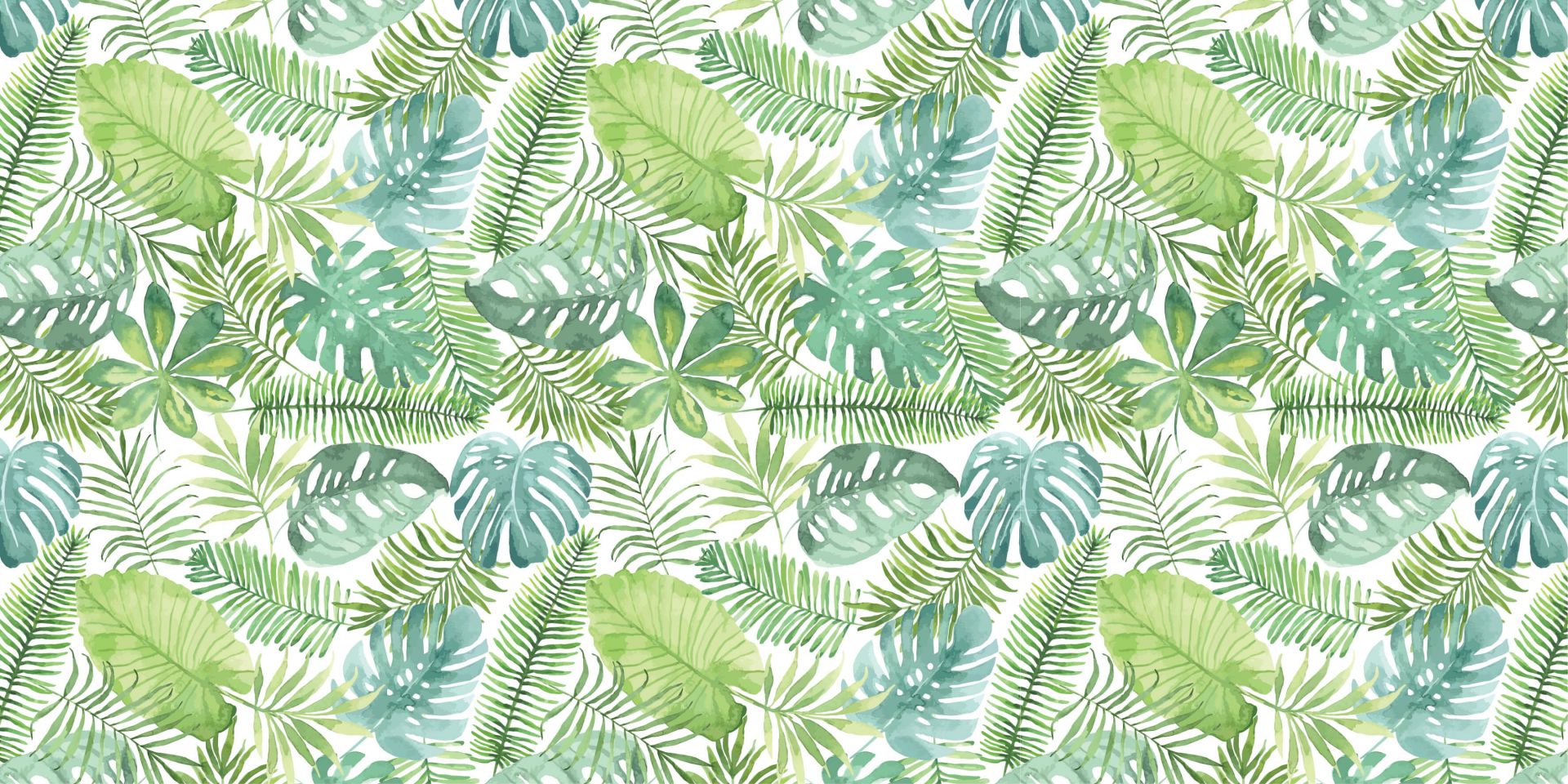 Feuilles d'aquarelle tropicales