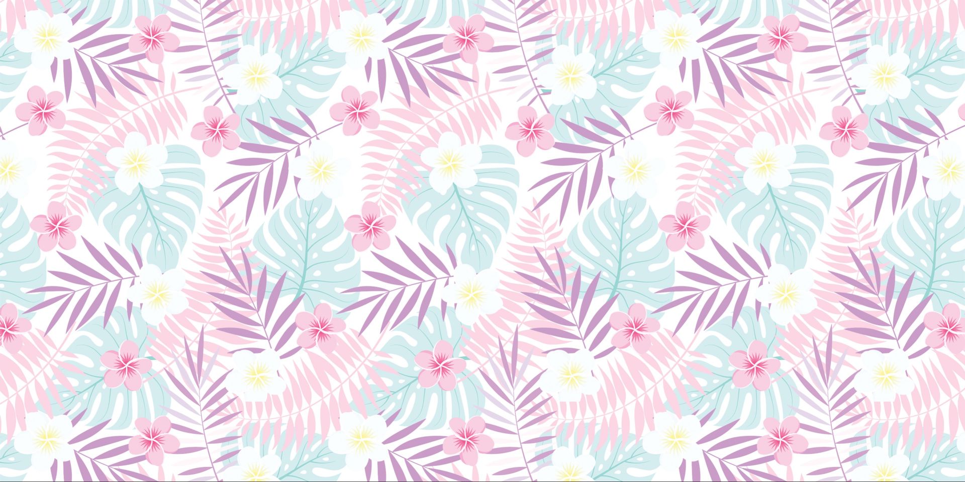 Fleurs et feuilles pastel