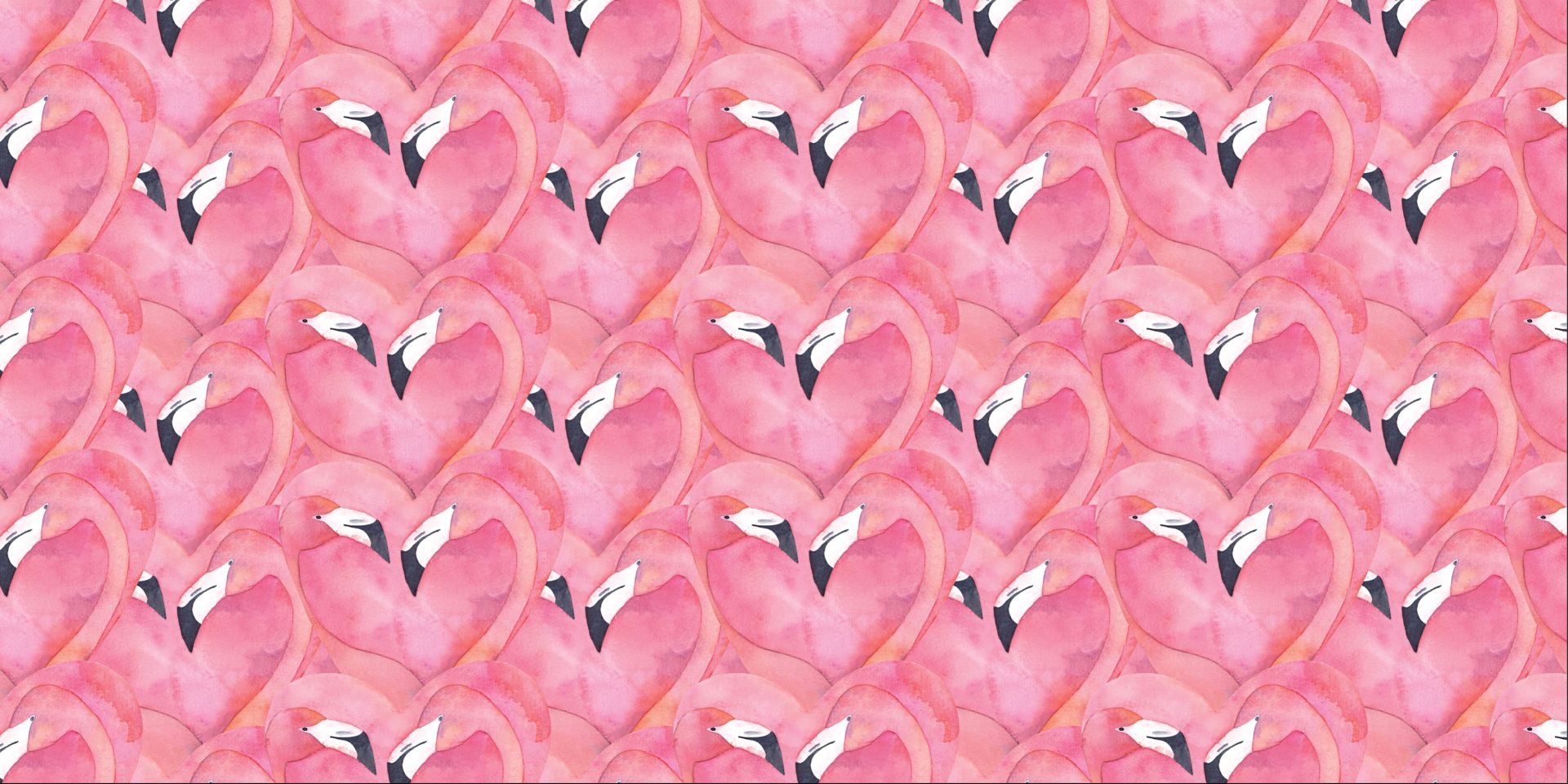 Flamants roses en aquarelle