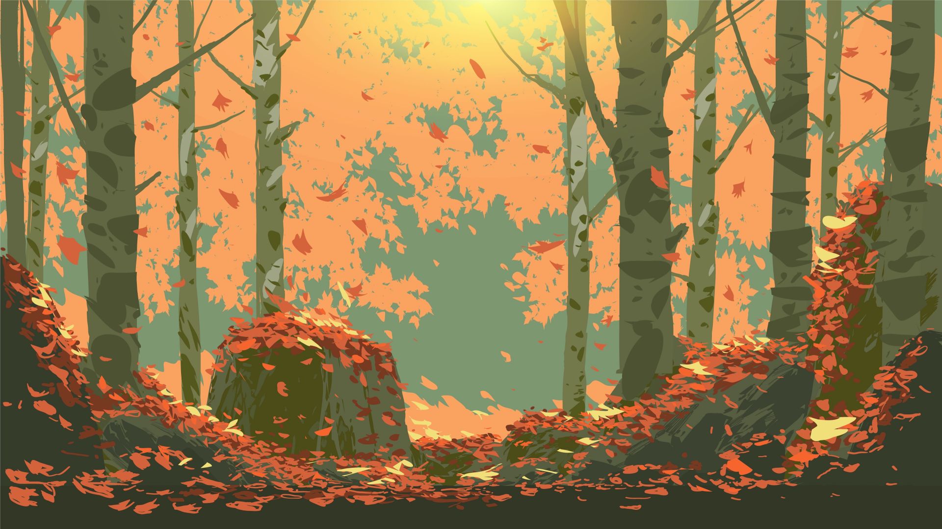 Illustration d'une forêt d'automne main product photo