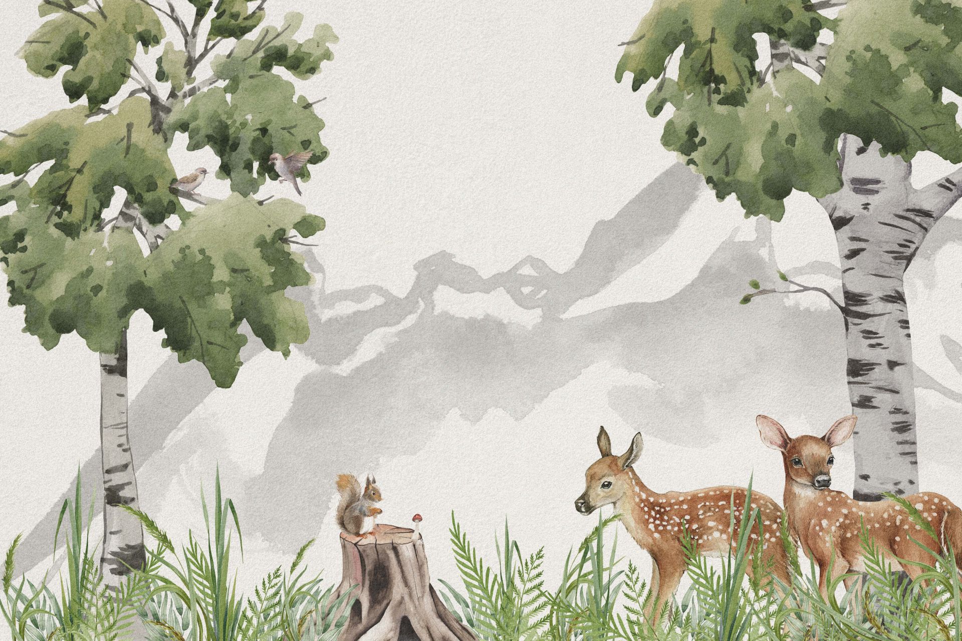 Deux cerfs dans la forêt main product photo