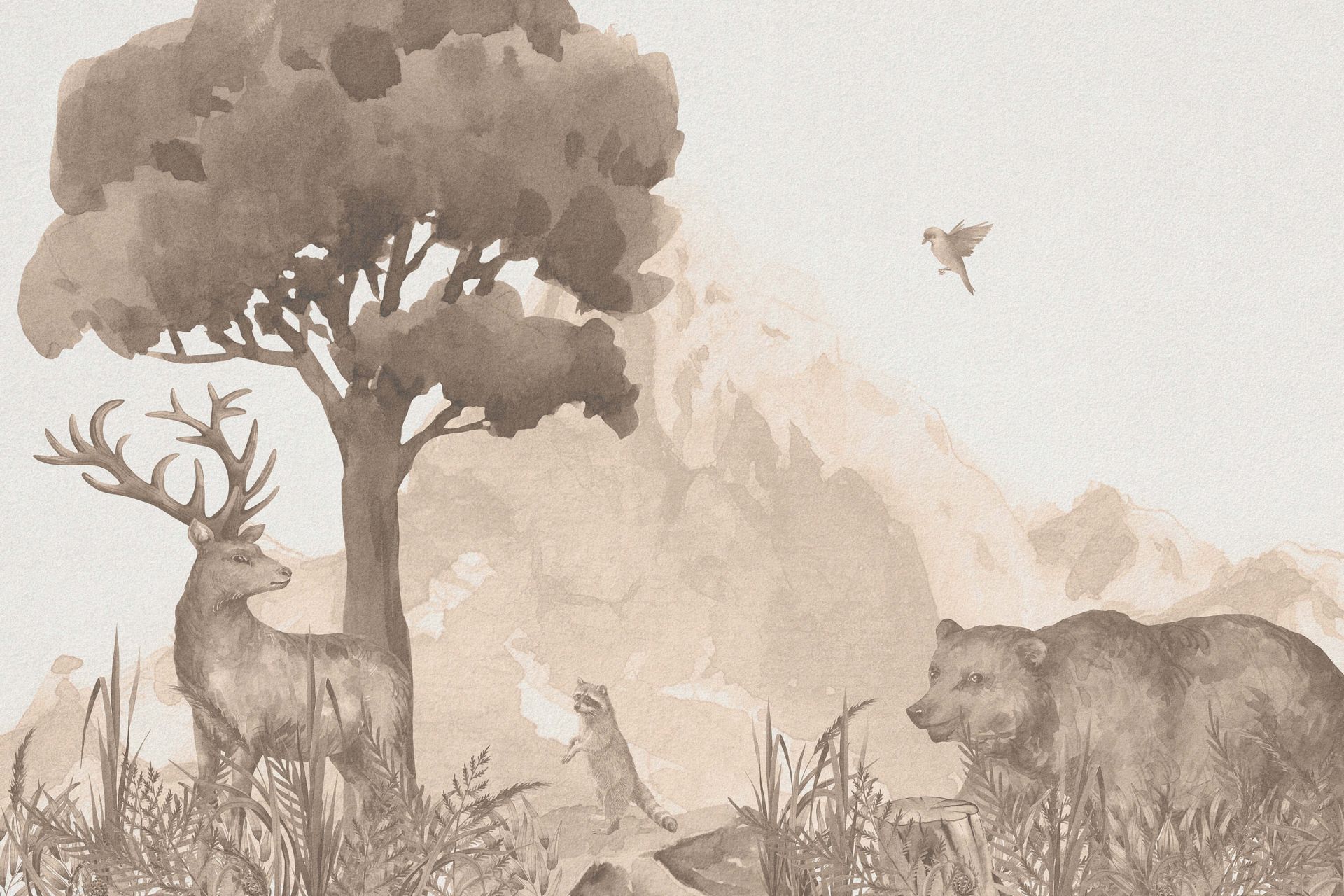 Animaux de la forêt en taupe Animaux de la forêt en taupe