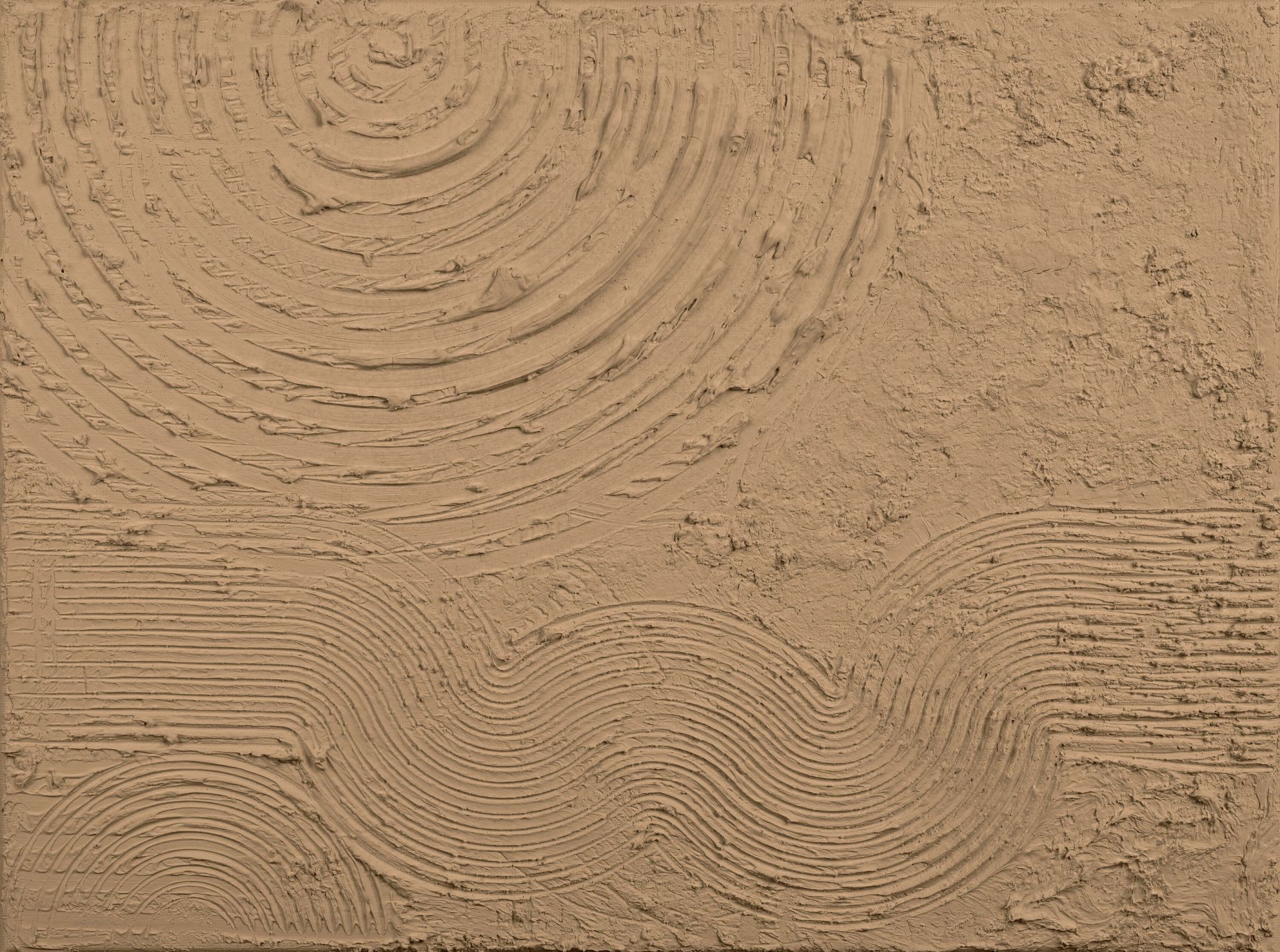 Formes et lignes organiques en brun doré
