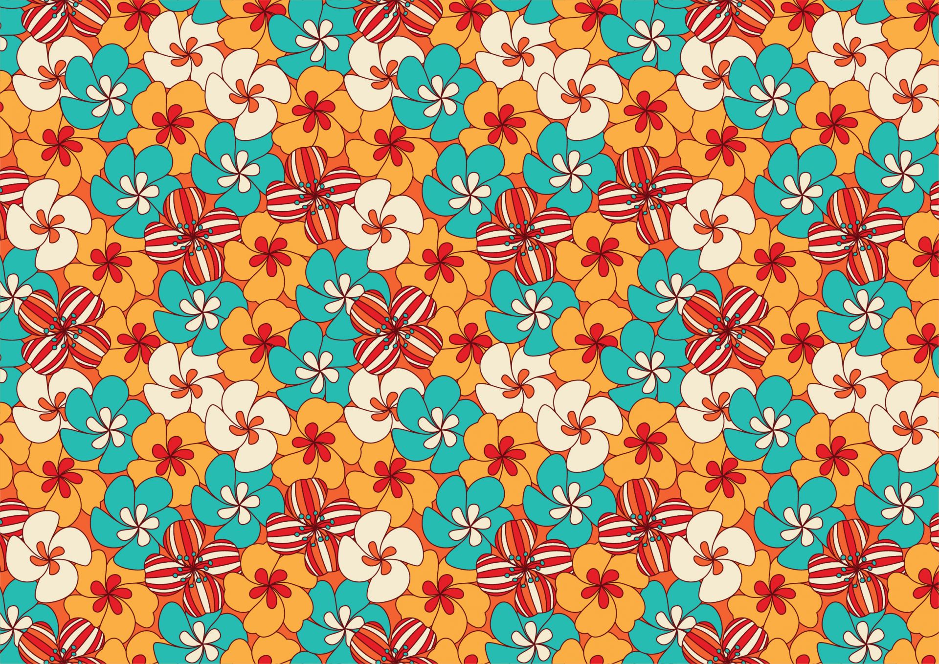 Fleurs vintage colorées
