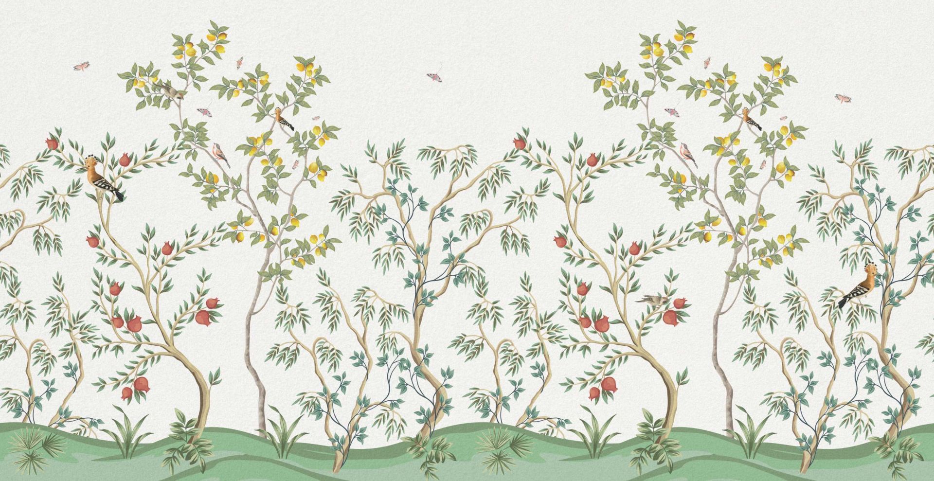 Paysage avec arbres fruitiers
