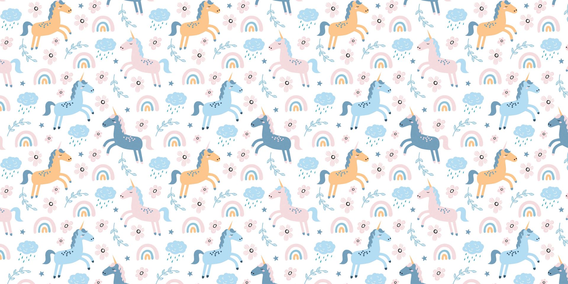 Licorne avec arc-en-ciel