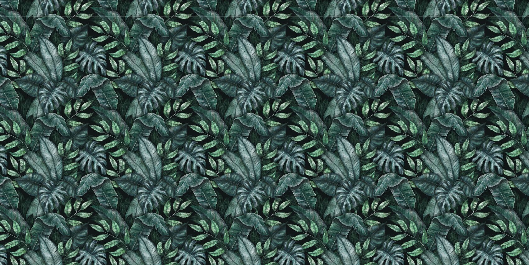 Motif botanique avec feuilles de palmier bleu canard Motif botanique avec feuilles de palmier bleu canard