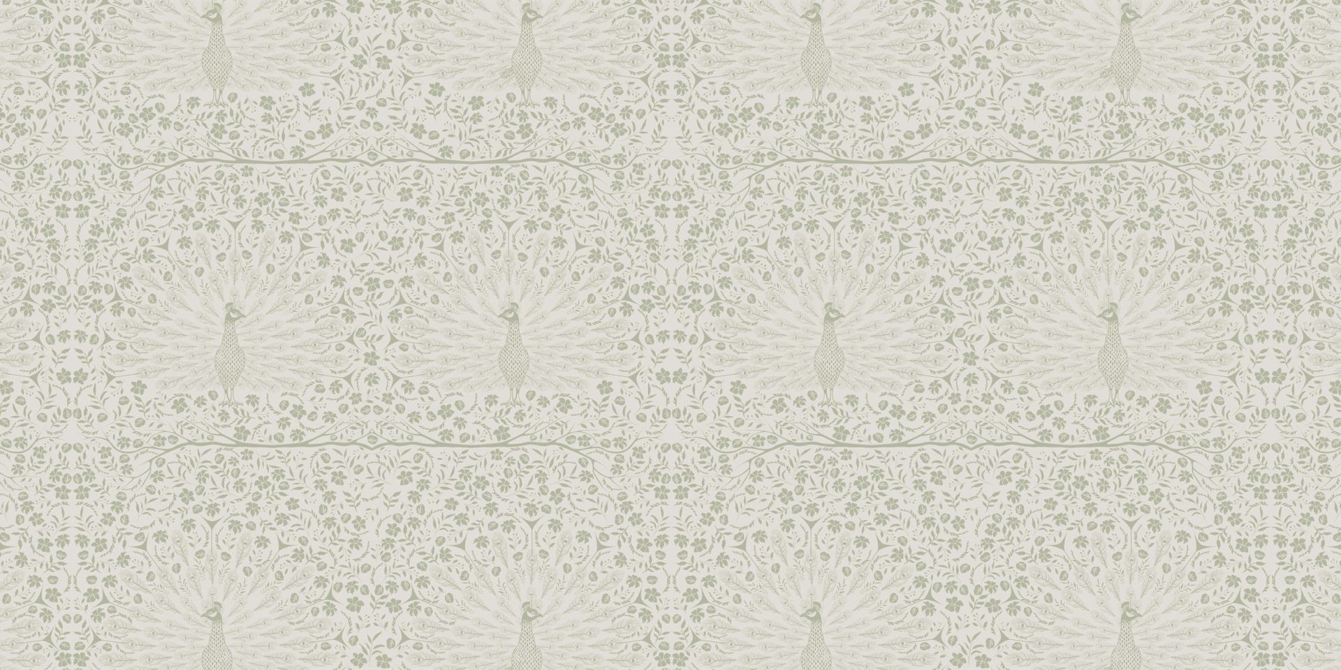 Classic Elegant Peacock Splendour Pattern - vert