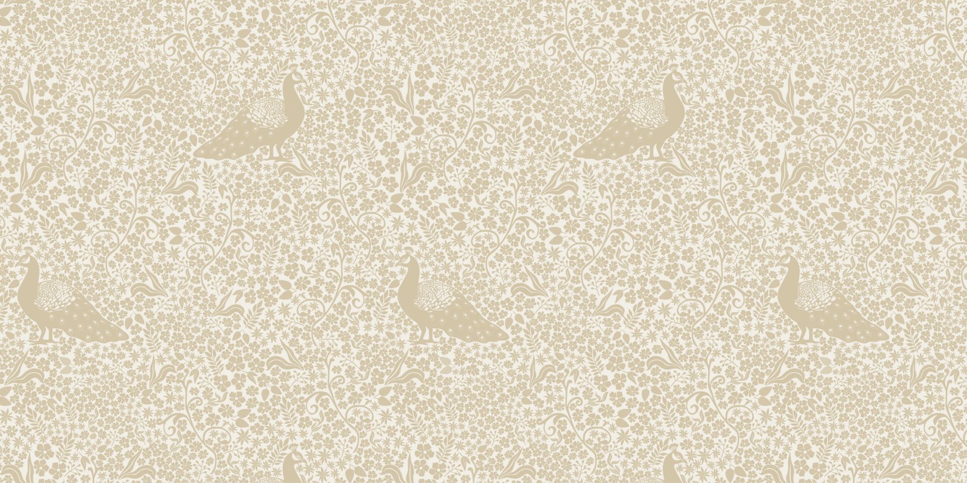 Royal Peacock Damask Pattern - beige