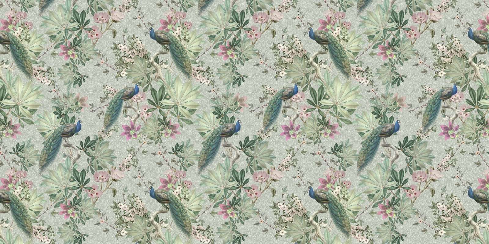 Paons de jardin vintage - vert menthe Paons de jardin vintage - vert menthe