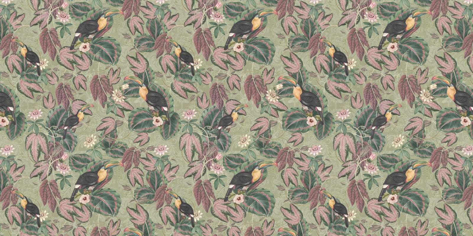 Oiseaux de la jungle tropicale & toucans - vert vintage