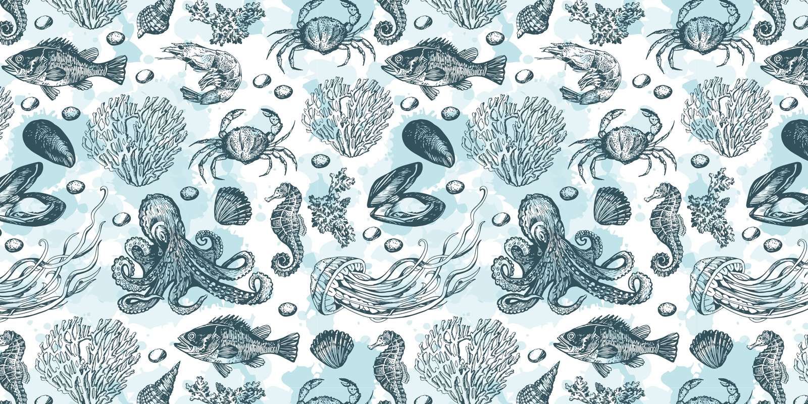 Ensemble Monochrome de la Vie Marine