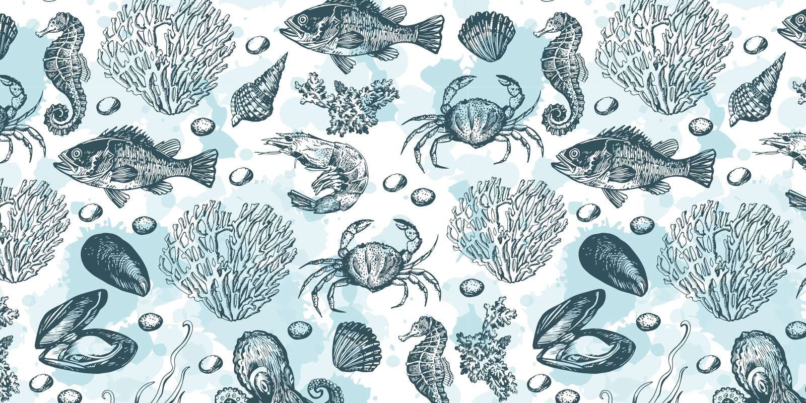 Ensemble Monochrome de la Vie Marine