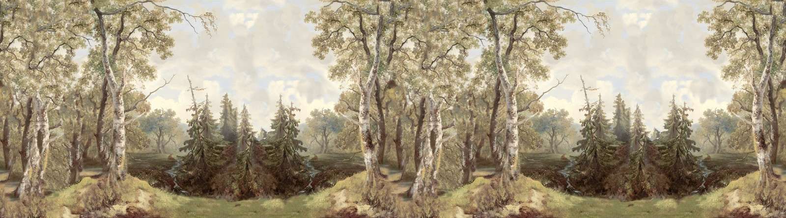 Panorama de paysage forestier en couleur