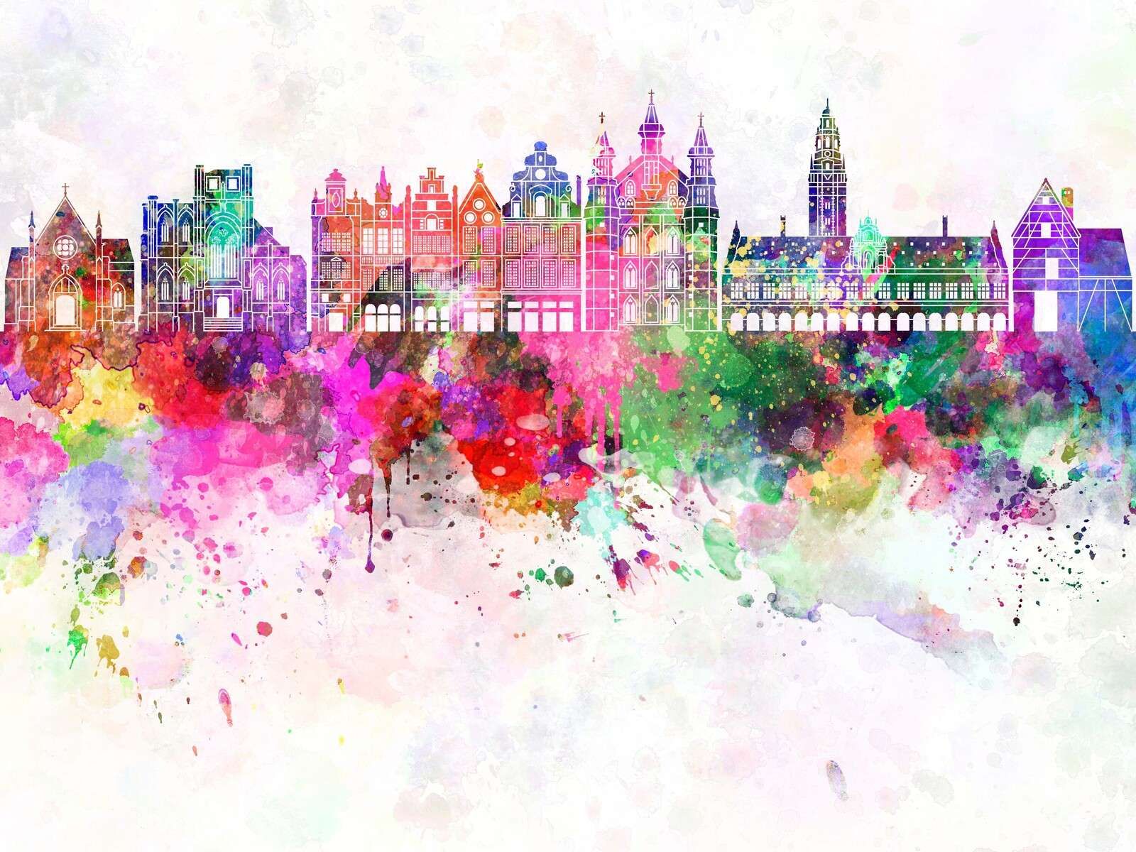 Aquarelle d'horizon de Louvain